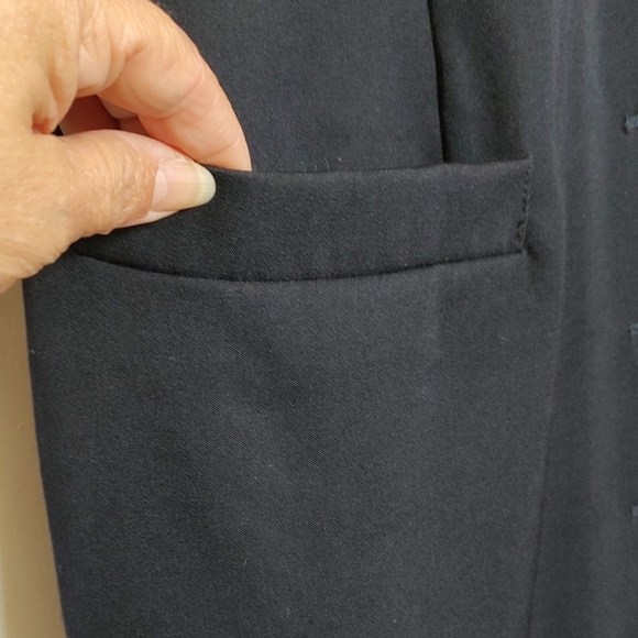 Vintage Valerie Stevens Elegant Wool Black Sleeveless Button Down Dress - Picture 3 of 9